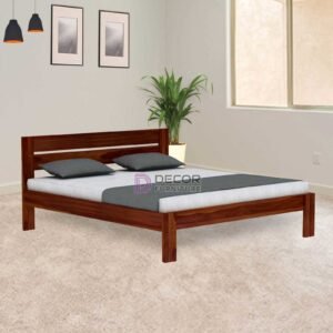 Mullai Solid Teak Wood Bed - Dark finish
