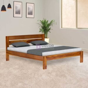 Mullai Solid Teak Wood Bed - honey finish