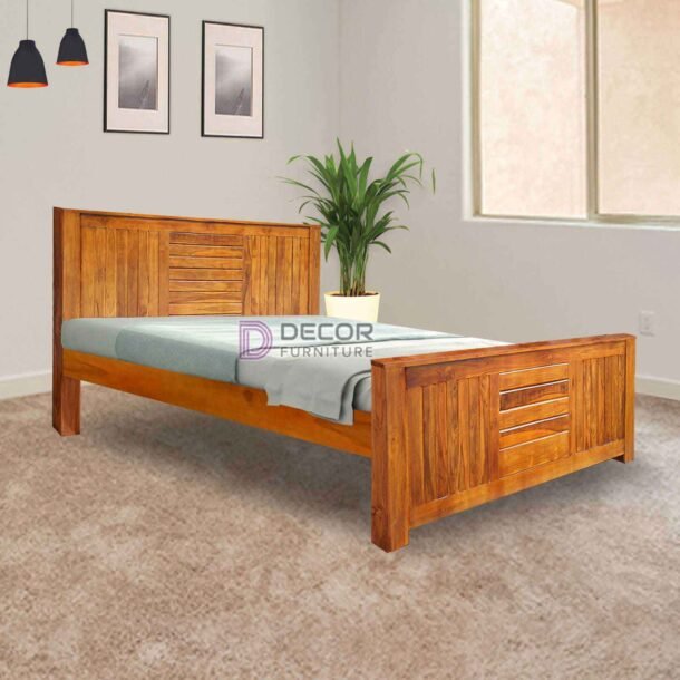 Charisma Solid Teak Wood Bed - Natural Finish