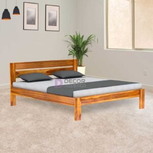 Mullai Solid Teak Wood Bed - natural finish