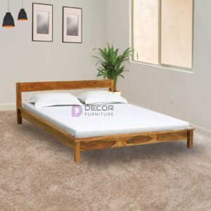 Andromeda Solid Teak Wood Bed - natural color finish