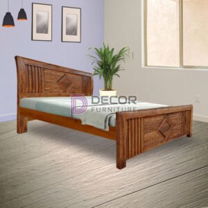 Triangulum Solid Teak Wood Bed - Honey color