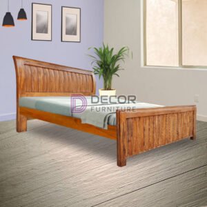 Kurinji Solid Teak Wood Bed - Natural Finish