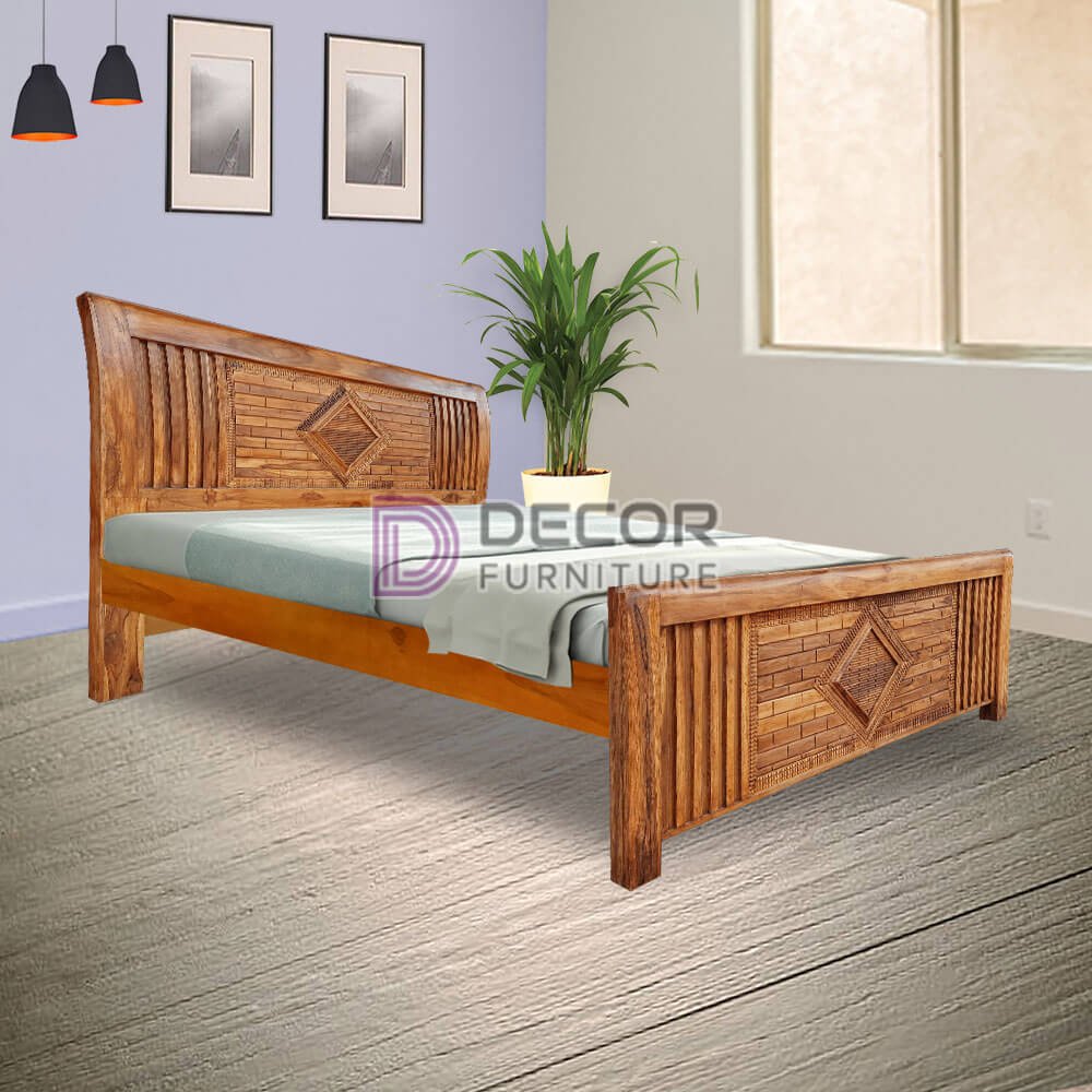 bed-dqk-natural-012-(1) Triangulum Solid Teak Wood Bed - Natural wood color