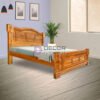 Plush Solid Teak Wood Bed - Teak wood finish
