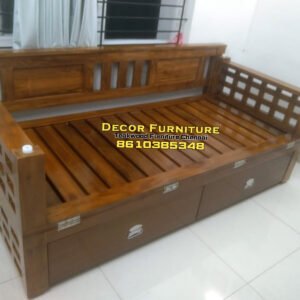 Teakwood Sofa Cum Bed 5x6 feet with Storage