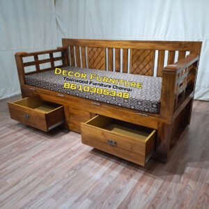 Teakwood Sofa Cum Bed 5x6 feet with Storage