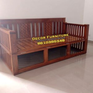 Pure Teakwood Sofa Cum Bed 5x6 feet with cushion