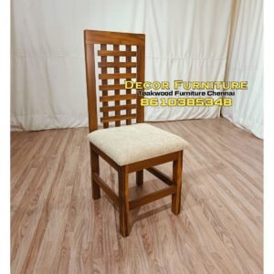 Teakwood Small checked design dining chair