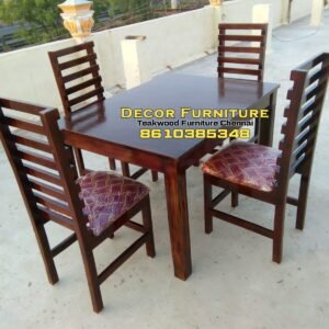 Teakwood 4 seater with cushion dark color