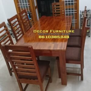 Teakwood 6 seater with light bend chair model dining table