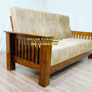 3 Seater Grand Teakwood Sofa with High Cushion
