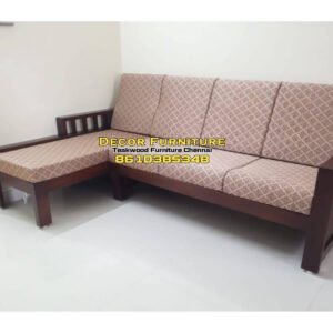 Customize L Shape Corner Teakwood Sofa Set