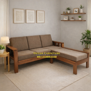 L Shape Teakwood Sofa Set with Cushion