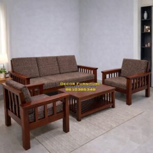 3x3 leg design Teakwood Sofa Set 3 +1+1 with Cushion