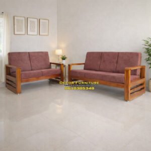 Teakwood finish Sofa Set 3+2 with Cushion
